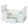 okwish Couchtisch mit LED Beleuchtung Schublade Stauraum Wohnzimmer 100x50x40cm Weiß
