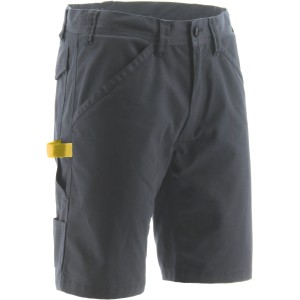 Cat Jobshort Essential in Grau, Größe 32. Robuste Arbeitsbermuda mit Werkzeugtaschen.