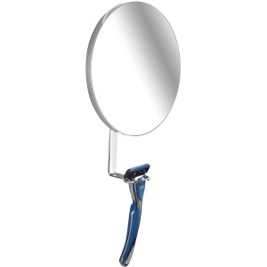 Wenko Antibeschlagspiegel aus Edelstahl mit Rasierer-Halterung.