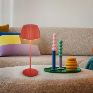 Brilo Akku-Tischleuchte Riffle Dimmbar Touch Orange