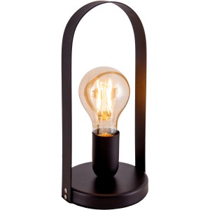 Schwarze Näve Tischleuchte Faro aus Metall, 28,5 cm hoch, mit E27 Fassung. Design-Tischlampe.