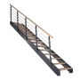Treppe Kos 16 Stufen Eiche Rustik Natur 105 cm Metallgeländer Anthrazit FSC®