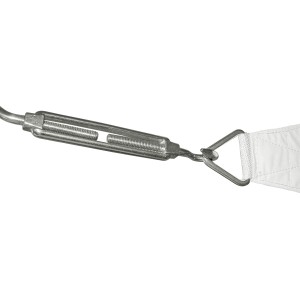 Beetex Gewindespanner mit Haken, Edelstahl, zur sicheren Sonnensegel-Befestigung.