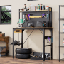 okwish Werkbank mit Lochwand Rollen AC/USB Für Garage 120x60x155cm Natur_4