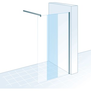 Schulte Walk In Dusche 200x120cm, Chromoptik, klares Glas. Barrierefreier Duschbereich ohne Tür.