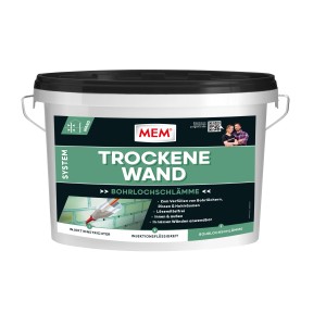 MEM Bohrloch-Schlämme 2,5kg im Eimer, zum Abdichten von Bohrlöchern und Rissen im Mauerwerk.