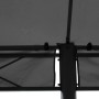 Detailansicht der grauen MCW Pergola Calpe 5x3m mit Seitenwand und Moskitonetz.