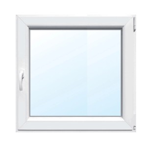 Kunststoff-Fenster 1-flg. 2-Fach Verglasung Weiß 80 cm x 60 cm DIN Rechts