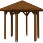 Skan Holz Pavillon Nancy, 360x312 cm, Nussbaum Leimholz Gartenlaube mit Massivholzdach.