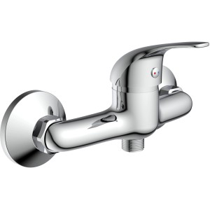 Einhebel Brausearmatur Athos Plus in Chrom für die Wandmontage.