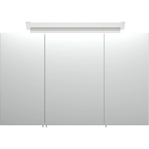 Posseik Spiegelschrank, 100 cm breit, weiß, mit drei Türen und Softclose-Funktion.