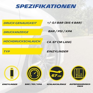 Michelin Einzylinder-Fussluftpumpe Analog