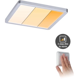 Paulmann LED-Einbaupanel Areo, chrom matt, mit Dimmfunktion und verschiedenen Farbtemperaturen.
