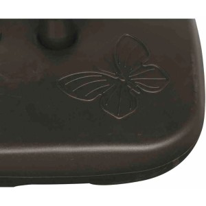 Anthrazitfarbener Enne Plast Schirmständer Papillon (20 l) mit Schmetterlingsmuster.