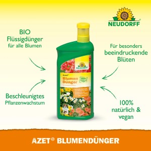 Neudorff Azet Plus Blumendünger 1 l, flüssiger Bio-Dünger für prächtige Blüten und gesundes Wachstum.