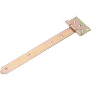 Gelb verzinktes, schweres Kreuzgehänge 500 mm x 37 mm für Tür- und Torbefestigungen.