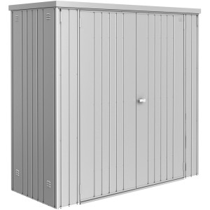 Biohort Geräteschrank, 177x186x78 cm, Silber-Metallic. Gartenschrank für Garten, Terrasse oder Garage.