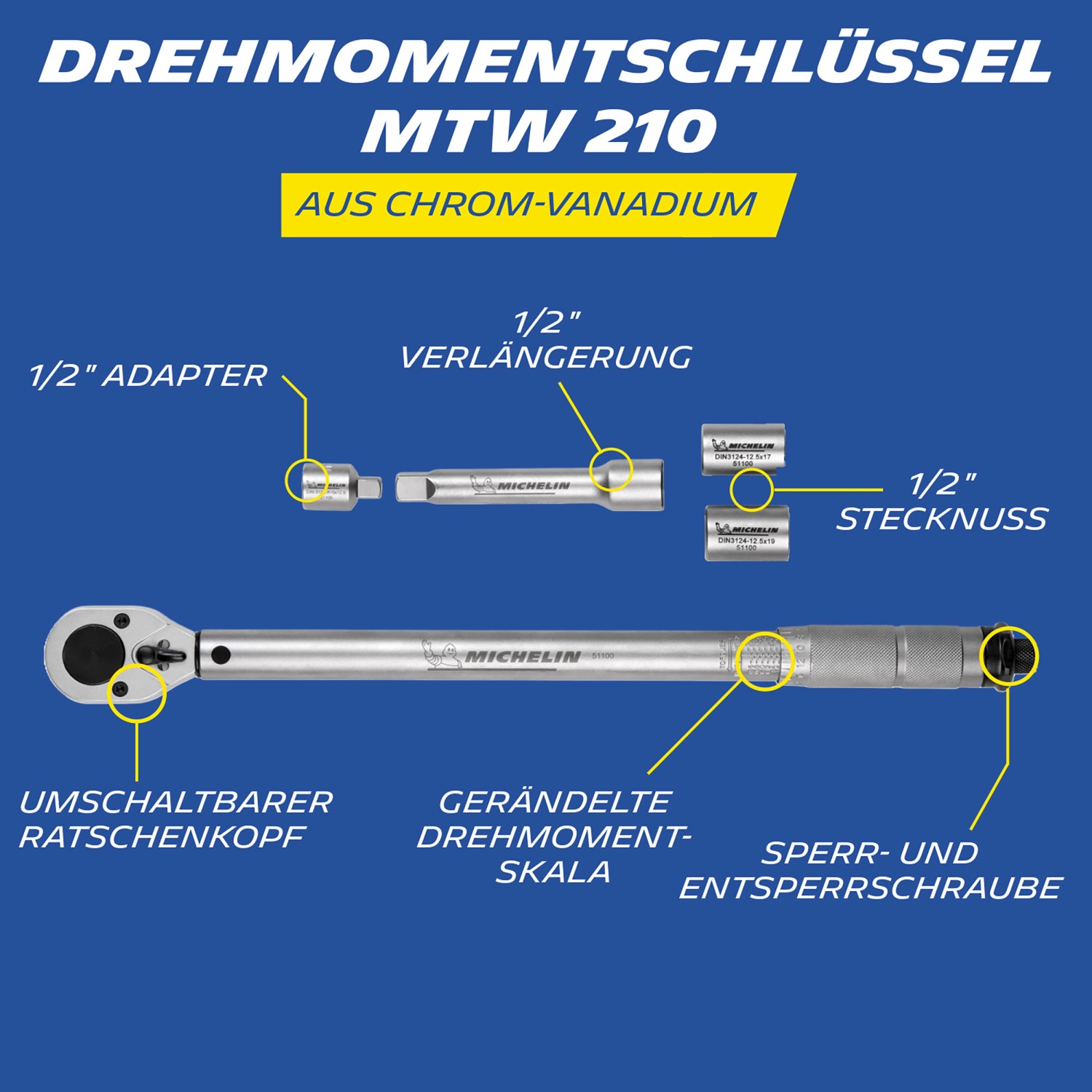 Michelin Drehmomentschlüssel MTW 210 inklusive Zubehör_6