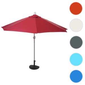 Halbrund Sonnenschirm Lorca, 3m, Bordeauxrot mit Ständer. Ideal für Balkon und Terrasse.