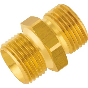 LUX Doppelnippel 3/8 aus Messing für Druckluft-Zubehör, beidseitig steckbar.