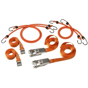 Master Lock Spanngurte und Spannseile Set FastLink, 8-teilig, orange. Ideal für Umzug und Transport.