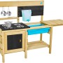 TP Toys Kinderspielküche Deluxe aus Holz mit Herd, Spüle, Wasserspender und Zubehör.