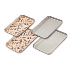 Enders Serviertablett-Set, 4 Edelstahl-Tabletts, ideal zum Servieren von Grillgut.
