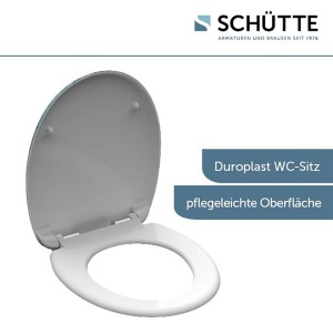 Schütte WC-Sitz Sailing Duroplast mit Absenkautomatik, geöffnet.