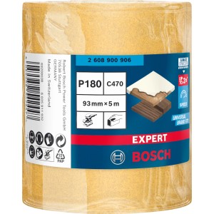 Bosch Expert Schleifband C470, K180, 93mm x 5m, zum Schleifen und Glätten von Oberflächen.