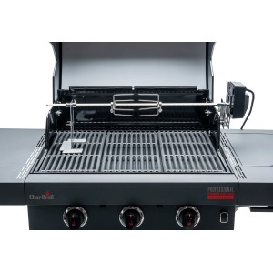 Char-Broil Drehspieß für 2-6 Brenner Grills, mit Motor und Fleischklammern als Grillzubehör.