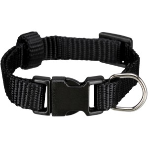 Schwarzes Jollypaw Hundehalsband XS-S, 22-35 cm, aus robustem Nylon mit Klickverschluss.