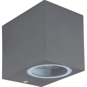 Eckige Globo Außenleuchte Veronika in Anthrazit, 6,8x8,1 cm, aus Aluminium Druckguss.