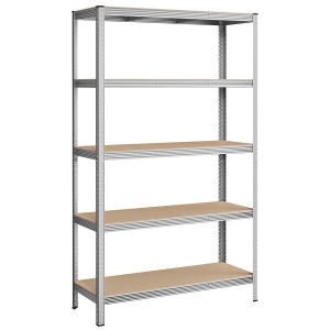 Songmics Schwerlastregal Cozory 60 x 120 x 200 cm Braun-Silber