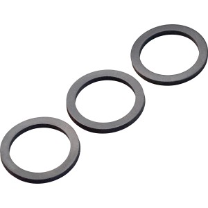Drei schwarze Siphondichtungen (Ø 30 mm x Ø 39 mm) aus Gummi für dichte Siphonverbindungen.