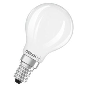 Matte E14 LED Lampe P404, 2,2W, 2700K von Osram. Energiesparendes Leuchtmittel.