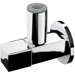 Handwerk Design Eckventil Square, 2er-Set, verchromt, aus Messing mit keramischen Dichtscheiben.