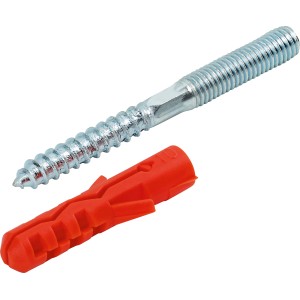 Stockschraube M8 x 80 mm mit Dübel 10 Stück