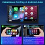 Junsun Autoradio Display zeigt kabelloses CarPlay & Android Auto. Smartphones demonstrieren die Konnektivität für Skoda Yeti.