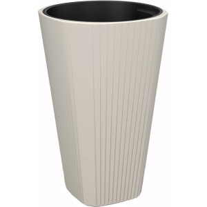 Cremefarbener Orbis Muza Pflanztopf aus Kunststoff, 60,7x39x39 cm, für Innen- und Außenbereich.