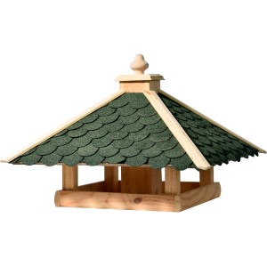 Dobar Vogelhaus mit grünem Bitumen-Dach, 54x54x38 cm, aus FSC®-Holz.