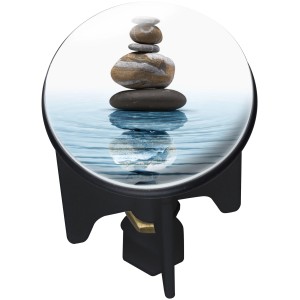 Wenko Waschbeckenstöpsel Meditation mit Stein-Motiv für Bad & WC