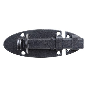 Duravis Schlossriegel flach, Griff in Schwarzdiamant, 90x44x41 mm, zur Befestigung an Türen und Toren.
