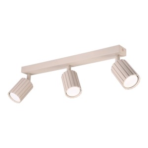 Beige Lamkur Deckenleuchte Prisma mit 3 Lampen. Moderner Spot für Wohnzimmer & Flur.