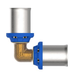 Kirchhoff MS-Winkel 90° Pressfitting, 16 mm, für Mehrschichtverbundrohr-Systeme.