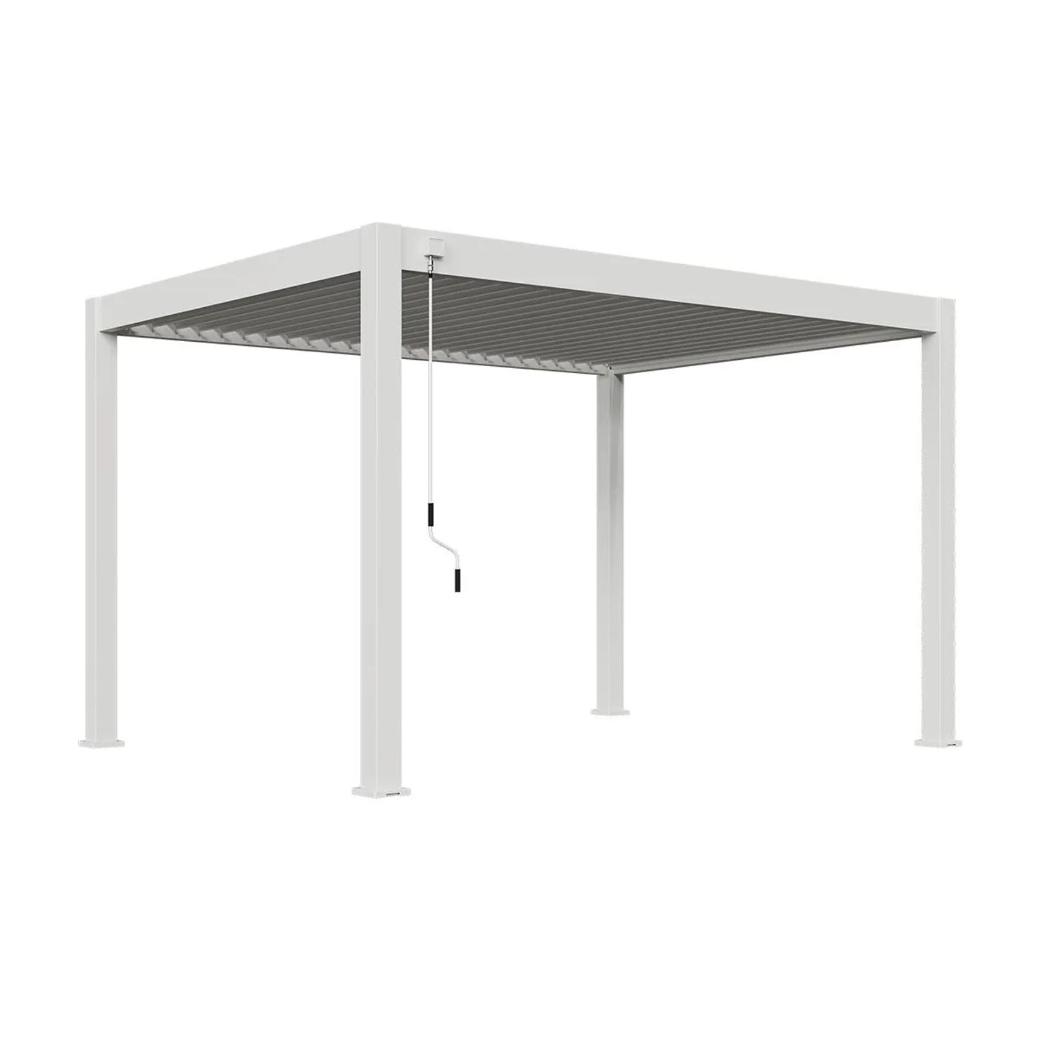 Weide Deluxe Plus | Pergola Voll Aluminium freistehend | 3 x 4 M | Lamellendach weiß_7