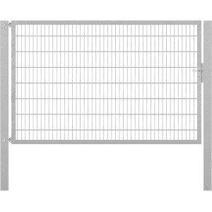 Feuerverzinktes Einzeltor Flexo Plus 250x160 cm mit Doppelstabmatte für Gartenzaun.