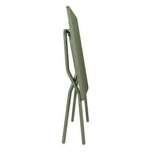 Zusammengeklappter Lafuma Balkontisch Balcony, 72x120x70 cm, moosgrün. Klappbarer Gartentisch für Balkon und Terrasse.