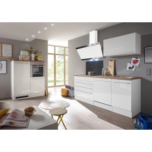 Respekta Premium Küchenzeile 320 cm Weiß Hochglanz