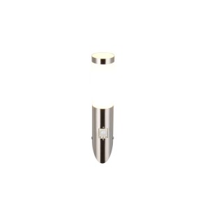 Moderne Trio LED-Außenwandleuchte Trioto in Nickel matt mit Bewegungsmelder.