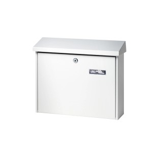 Burg Wächter Briefkasten Journal 5867, weiß, aus beschichtetem Metall.